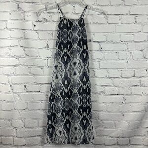 Show Me Your Mumu Women’s Snake Print Halter Dress Blue & Gray Flowy Lined S
